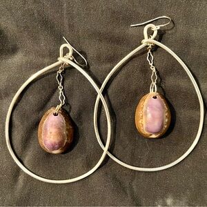 Purple Cowlrie boho shell earrings✨Maui